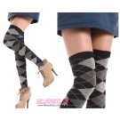 Argyle School Girl Knee Socks