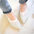 Rose Pattern Lace Footsies Socks