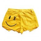 Smiley Face Denim Shorts