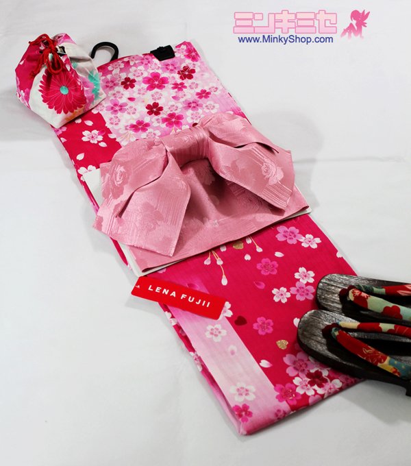 Lena Fujii Pink Sakura Yukata Set
