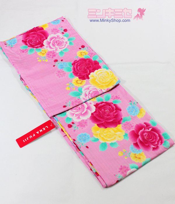 LENA FUJII Rose Pink Yukata Set