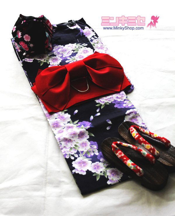 Purple Sakura Yukata Set