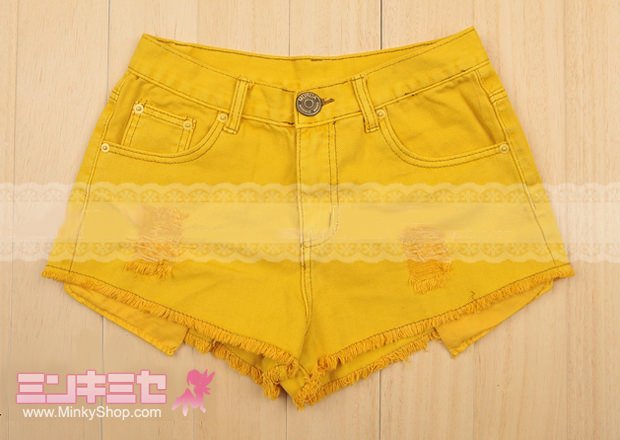 Smiley Face Denim Shorts