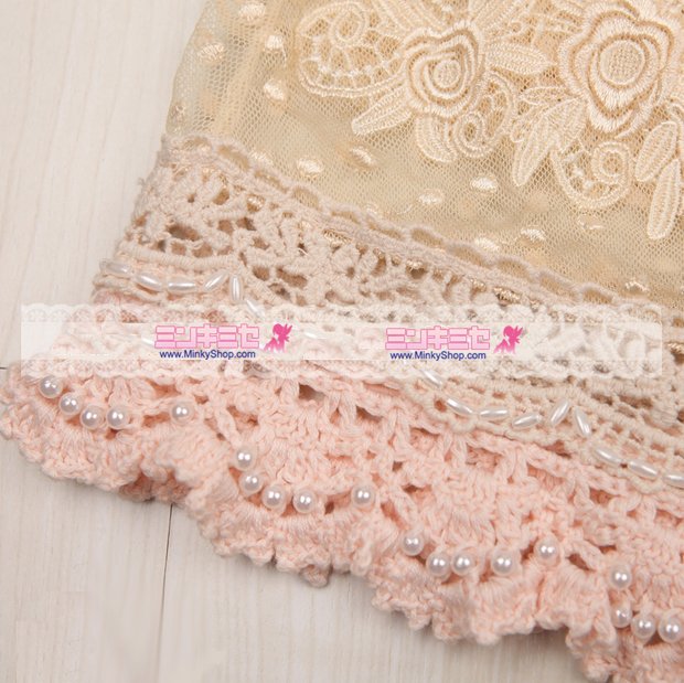 Snidel Crochet Embroidered Knitted Cape