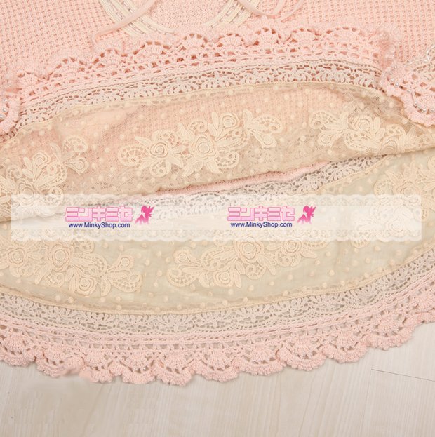 Snidel Crochet Embroidered Knitted Cape