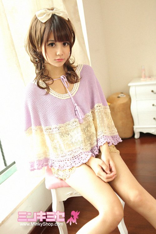 Snidel Crochet Embroidered Knitted Cape