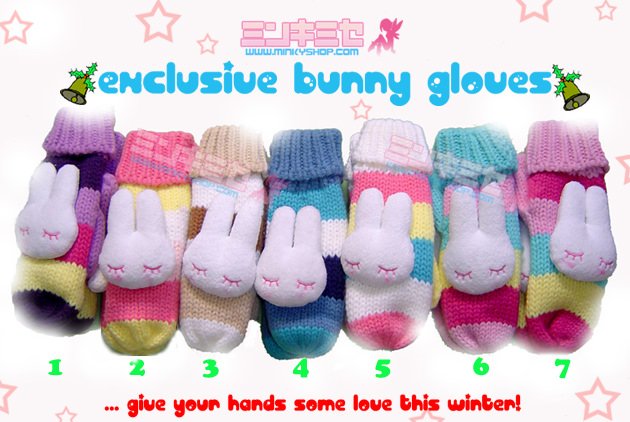 Adorable Bunny/Rabbit Gloves Mittens Kawaii